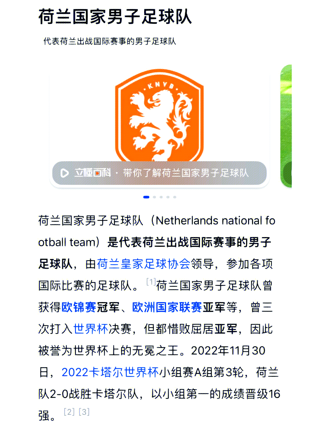 荷兰队在比赛中取得胜利，祝贺他们的胜利！